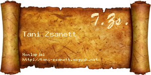 Tani Zsanett névjegykártya