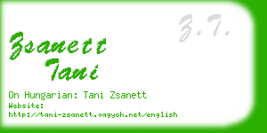 zsanett tani business card